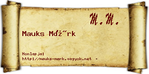 Mauks Márk névjegykártya